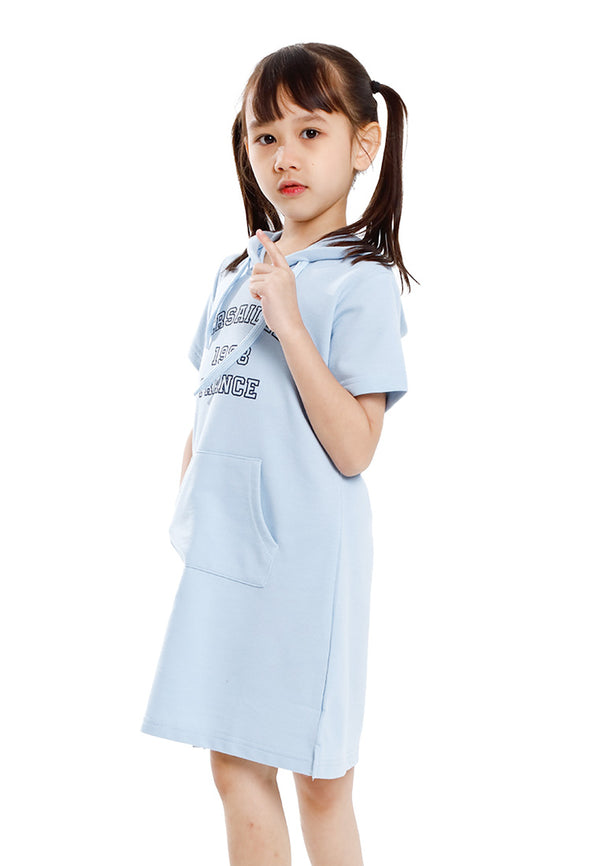 Forest Kids Girl Cotton Terry Short Sleeve Hoodie Dress | Baju Budak Perempuan - FK885080