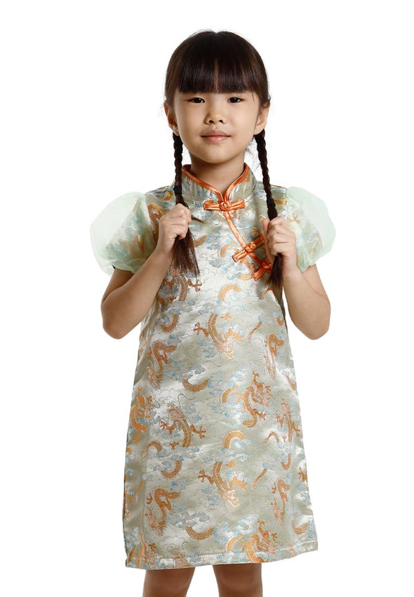 Forest Jacquard Tang Suit Cheongsam Dress | CNY 2025 Family Wear - FK885091