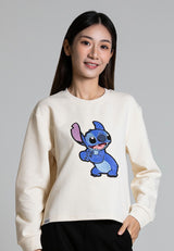 Forest x Disney Stitch Heavy Weight (260gsm) Oversized Long Sleeve Ladies Top - FW820107