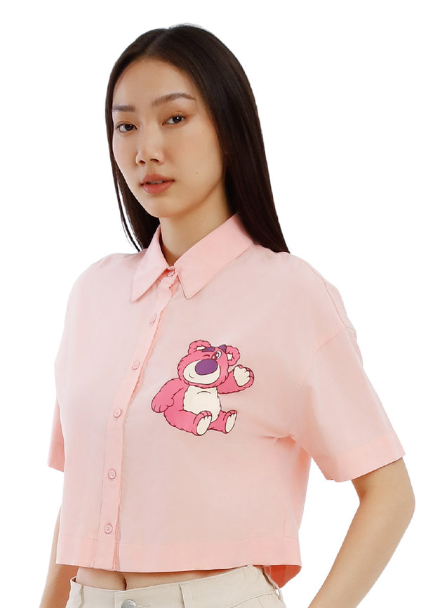 Forest x Disney Lotso Ladies Cropped Shirt Women Modal Cotton Short Sleeve Shirt - FW820117
