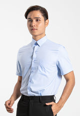 Alain Delon Short Sleeve Regular Fit Plain Business Shirt  - 14024015