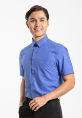 Alain Delon Short Sleeve Regular Fit Plain Business Shirt  - 14024015