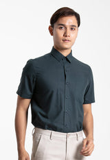 Alain Delon Short Sleeve Regular Fit Plain Business Shirt  - 14024015