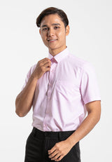 Alain Delon Short Sleeve Regular Fit Plain Business Shirt  - 14024015