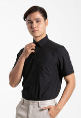 Alain Delon Short Sleeve Regular Fit Plain Business Shirt  - 14024015