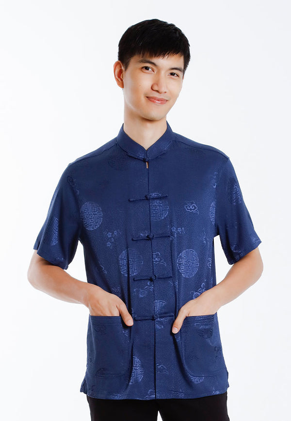 Alain Delon 2025 CNY Men Traditional PV Short Sleeve Shirt Tang Suit | Sam Fu | 唐装 -14525001