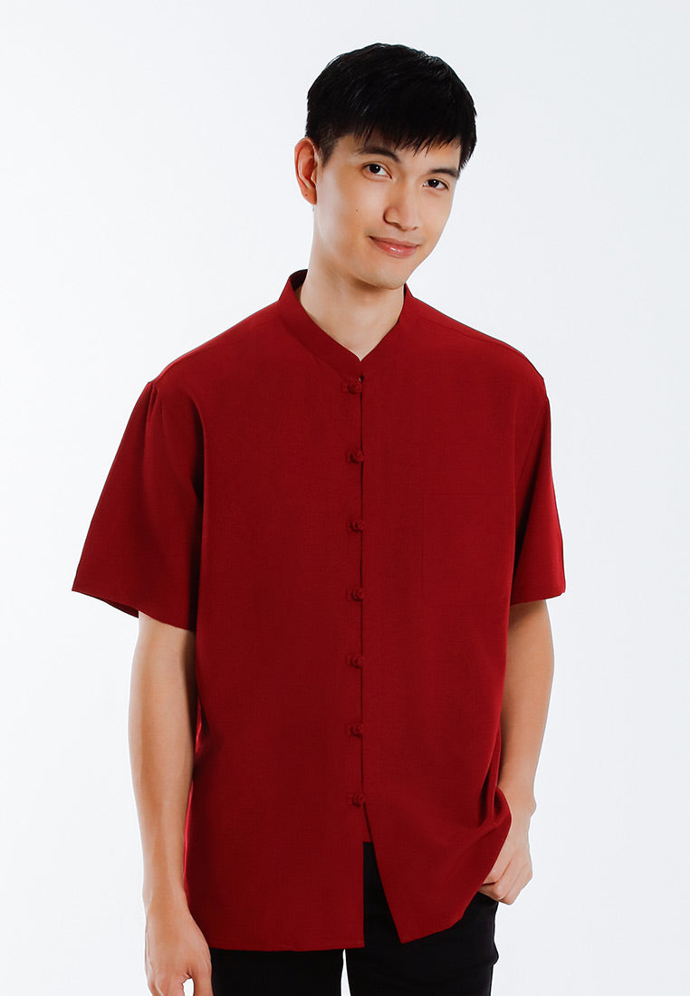 Alain Delon 2025 CNY Men Traditional PV Short Sleeve Shirt Tang Suit | Sam Fu | 唐装 -14525007