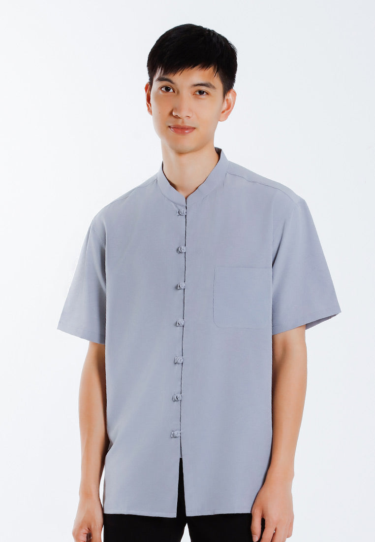 Alain Delon 2025 CNY Men Traditional PV Short Sleeve Shirt Tang Suit | Sam Fu | å”è£… -14525007