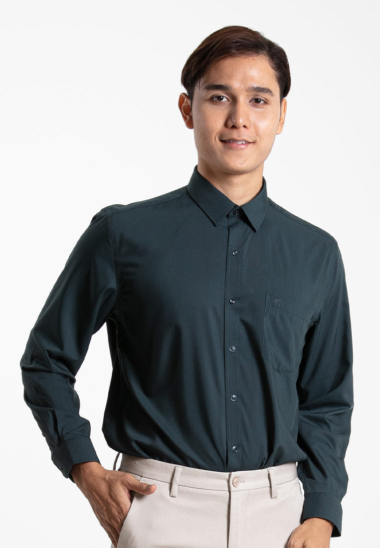 Alain Delon Long Sleeve Regular Fit Plain Business Shirt  - 15024006