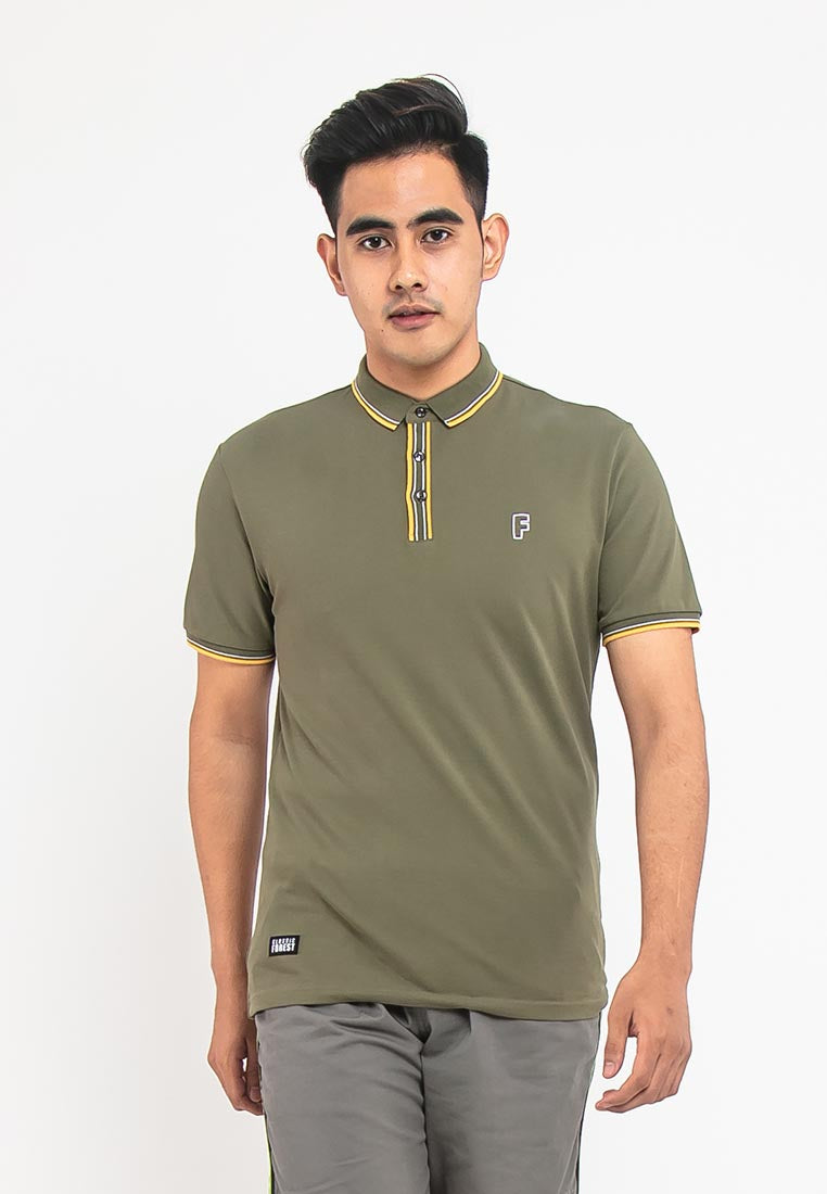 Forest Premium Weight Cotton Pique Slim Fit Polo T Shirt Men Collar Tee | Baju T Shirt Lelaki Polo - 23636