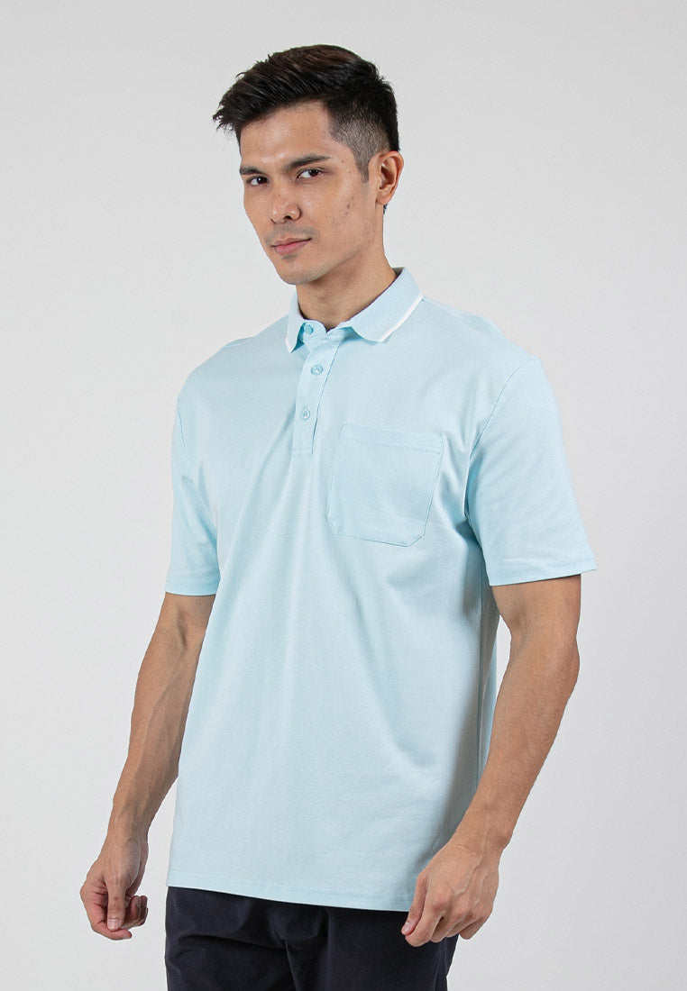 Forest Premium Weight Cotton 220gsm Interlock Knitted Pocket Polo Tee | Baju T Shirt Lelaki - 23765