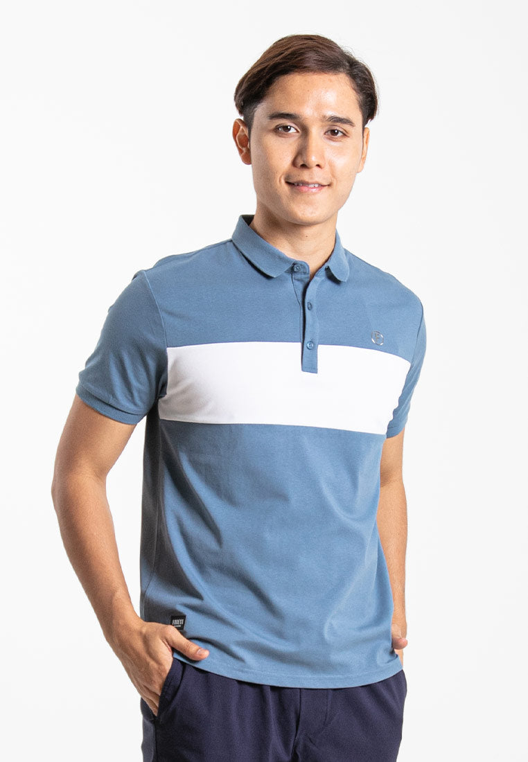 Forest  Stretchable Soft Cotton Colour Block Short Sleeve Cut & Sew Men Polo T Shirt | T Shirt Lelaki - 23814