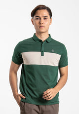 Forest  Stretchable Soft Cotton Colour Block Short Sleeve Cut & Sew Men Polo T Shirt | T Shirt Lelaki - 23814