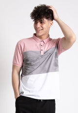 Forest  Stretchable Soft Cotton Colour Block Short Sleeve Cut & Sew Men Polo T Shirt | T Shirt Lelaki - 23816