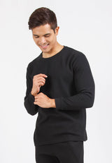 Forest Waffle Knit Crew Neck Long Sleeve T Shirt Men | T Shirt Lelaki Lengan Panjang - 23831