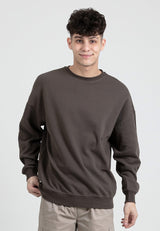 Forest Air-Cotton 260GSM Heavy Weight Pique Cotton Oversized Round Neck Men Sweatshirt PullOver - 23901