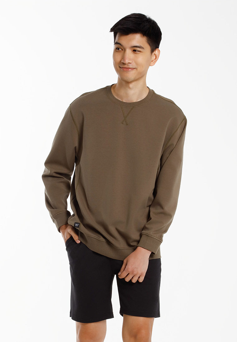 Forest Baju Lelaki | Forest Oversized Premium Weight 260gsm Air-Cotton Long Sleeve Pullover Men - 24042
