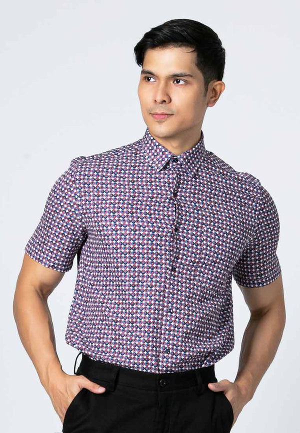 Byford Stretchable Printed Short Sleeve Shirt - 3424002F