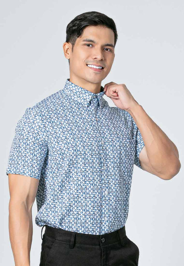 Byford Stretchable Printed Short Sleeve Shirt - 3424006F