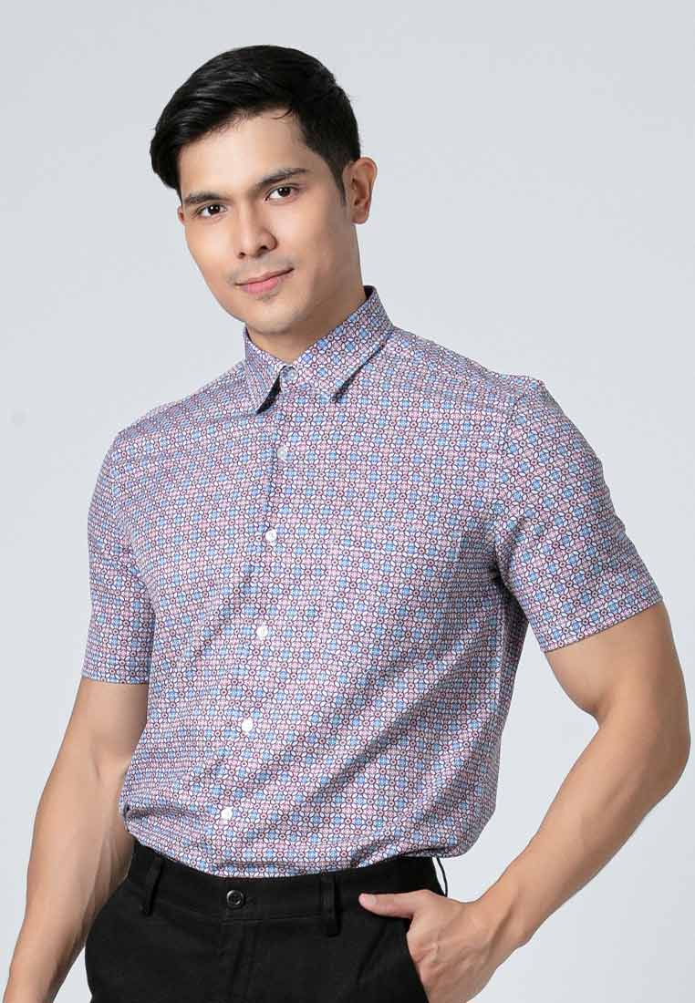 Byford Stretchable Printed Short Sleeve Shirt - 3424007F