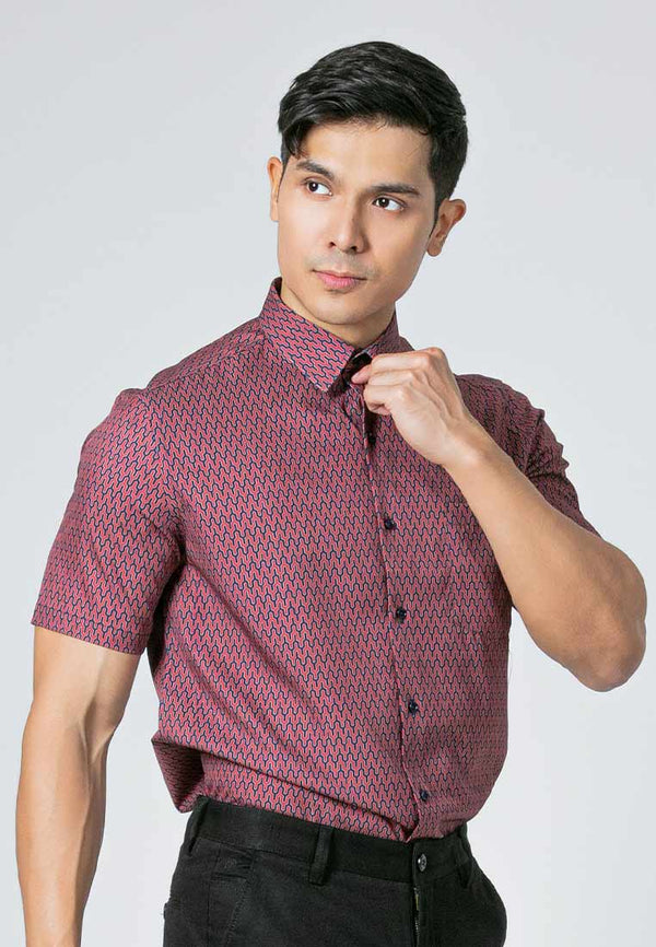 Byford Stretchable Printed Short Sleeve Shirt - 3424008F