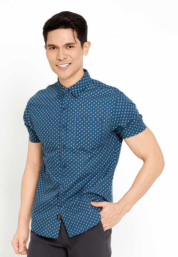 Forest Woven Full Printed Short Sleeve Men Shirt | Baju Kemeja Lelaki - 621412