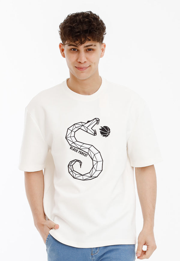 Forest Oversized Heavy Weight Air-Cotton Oversized Snake Crew Neck T Shirt Men |Baju Tee Shirt Lelaki- 621434