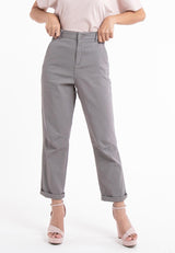 Forest Ladies Cotton Twill Bermuda Button Waist Casual Chino Long Pants | Seluar Perempuan - 810443