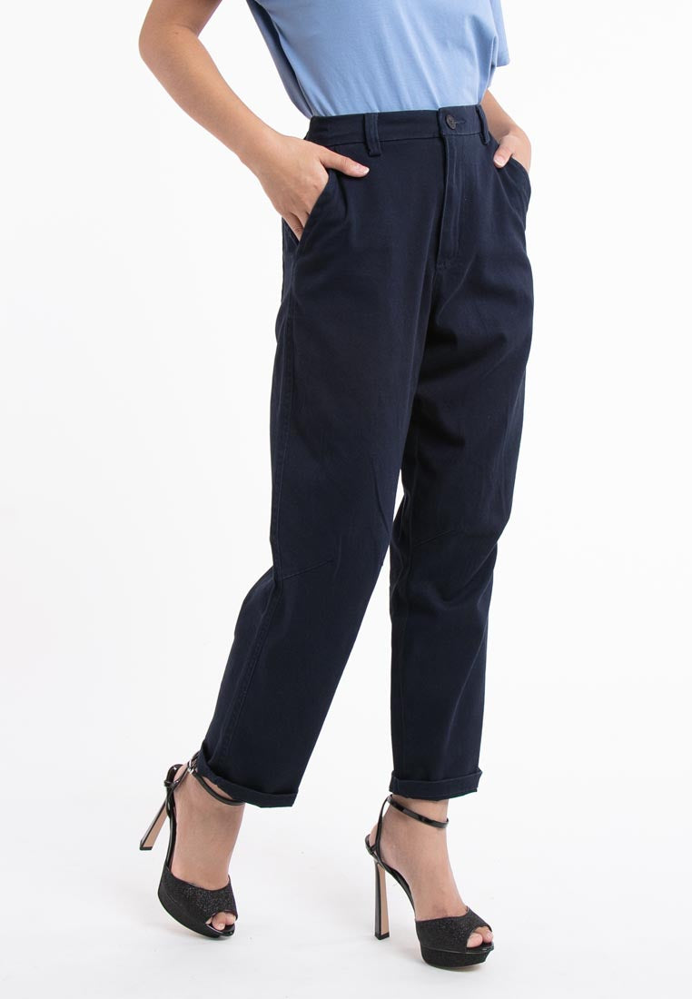 Forest Ladies Cotton Twill Bermuda Button Waist Casual Chino Long Pants | Seluar Perempuan - 810443