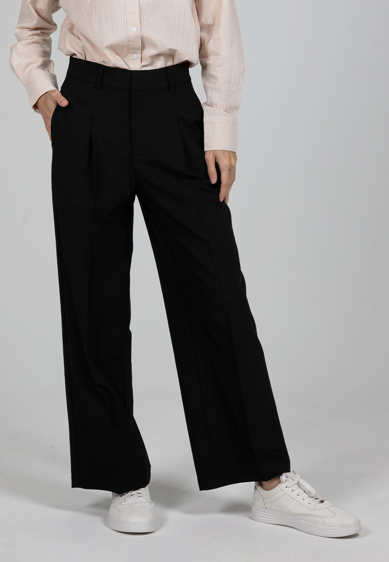 Forest Ladies Tailored Pleated Long Pants Women Wide Leg Pants | Seluar Panjang Perempuan - 810491