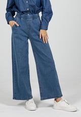 Forest Ladies Stretchable Denim Wide Leg Jeans Elastic Waisted Denim Pants | Seluar Panjang Perempuan - 810493