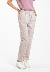 Forest Ladies Cotton Tapered Pants Women Plain Elastic Waist Long Pants | Seluar Panjang Perempuan - 810495