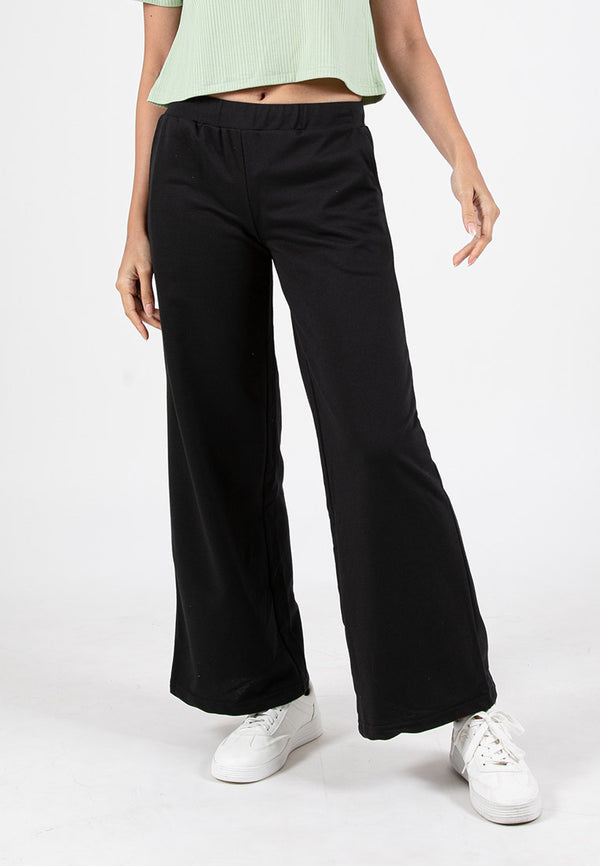 Forest Ladies Cotton Terry Wide Leg Pants Women Casual Long Pants | Seluar Palazzo Perempuan - 810544