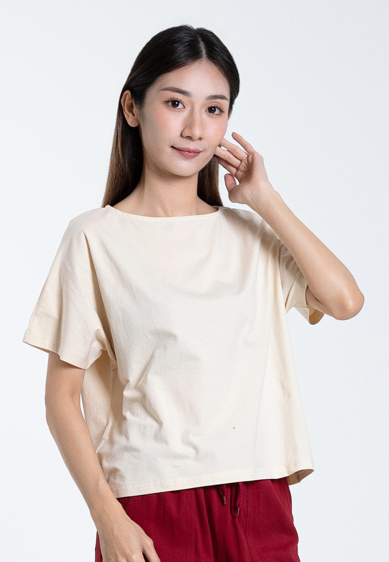 Forest Ladies Premium Soft-Touch Cotton Crew Neck Drape Tshirt Women | Baju T Shirt Perempuan - 822101