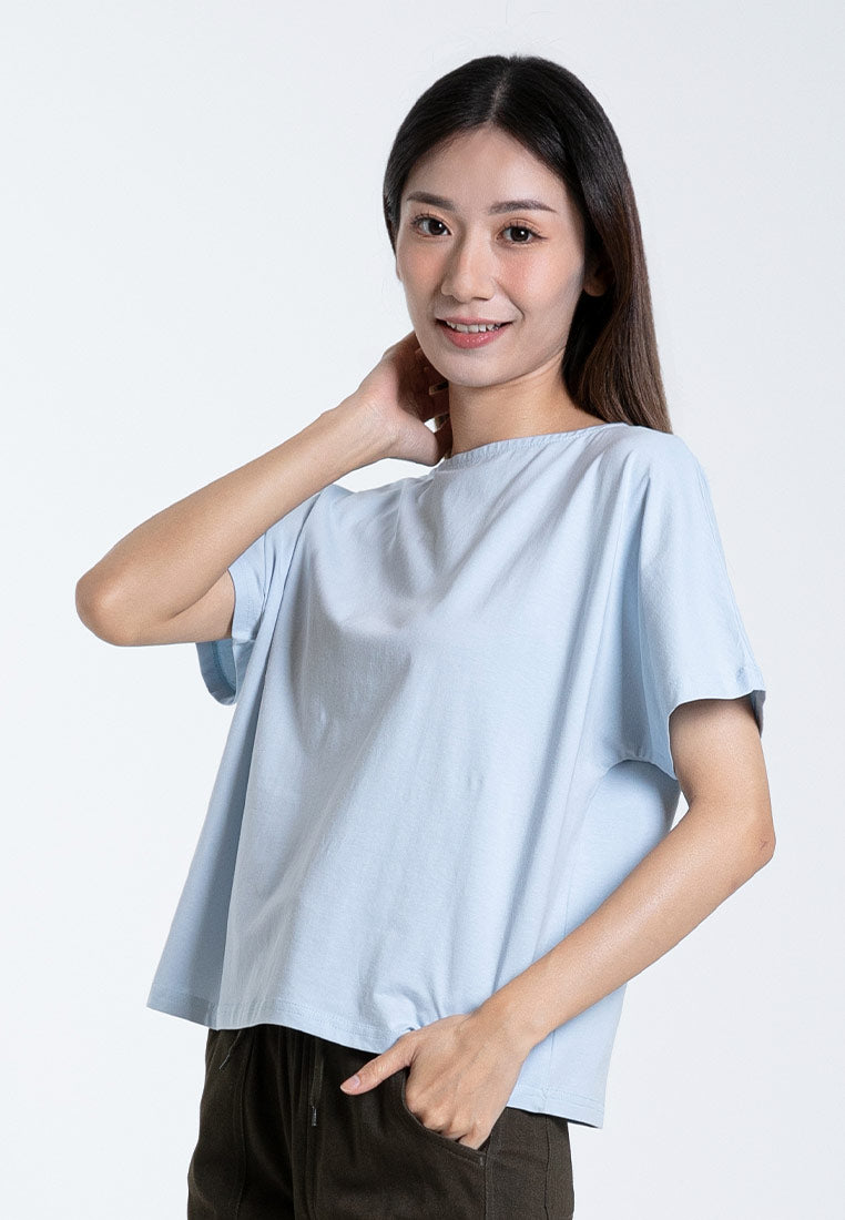 Forest Ladies Premium Soft-Touch Cotton Crew Neck Drape Tshirt Women | Baju T Shirt Perempuan - 822101