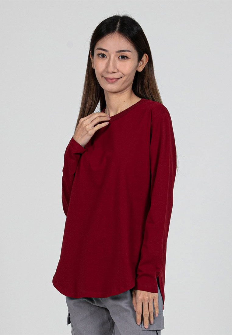 Forest Ladies Premium Soft-Touch Cotton Crew Neck Drape Tshirt Women | Baju T Shirt Perempuan - 822192