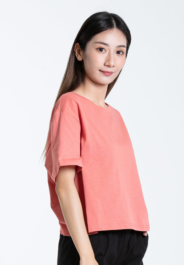 Forest Ladies Short Sleeve Comfy Lounge Wear Loose Fit Top | Baju T Shirt Perempuan - 822202