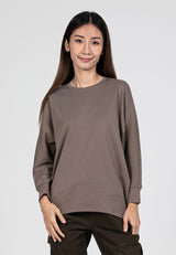 Forest Ladies Premium Interlock Cotton Crew Neck Drape Tshirt Women | Baju T Shirt Perempuan Lengan Panjang - 822206