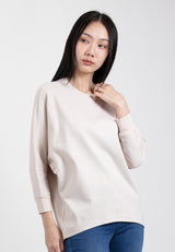 Forest Ladies Premium Interlock Cotton Crew Neck Drape Tshirt Women | Baju T Shirt Perempuan Lengan Panjang - 822206