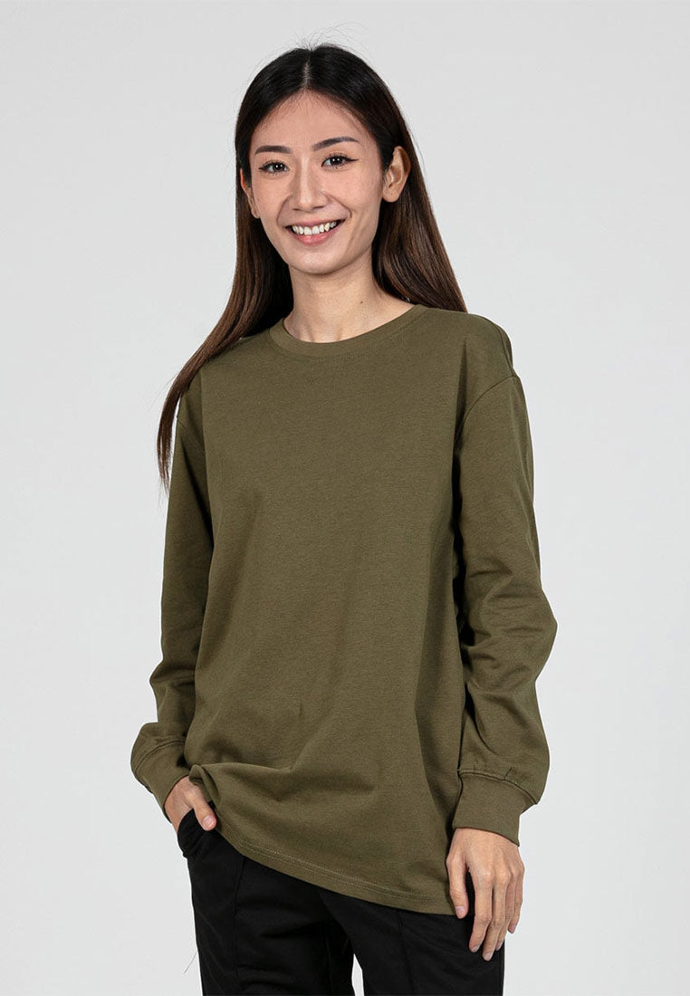 Forest Ladies Premium Cotton Loose Fit Long Sleeve Tee - 822342B