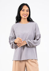 Forest Ladies Woven Long Bishop Sleeve Blouse | Baju Perempuan Lengan Panjang - 822366