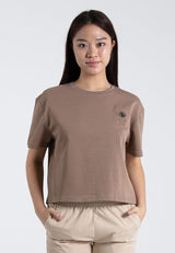 Forest Ladies Heavy Weight Cotton Boxy-Cut Round Neck Tee Ladies Casual Loose Fit Crop Top - 822401