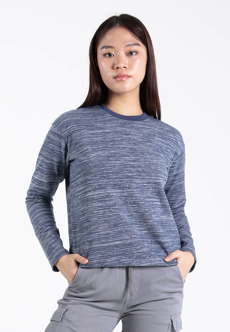 Forest Ladies Cotton Terry Long Sleeve Crop Top Women Crop T-Shirt | Baju Perempuan - 822406