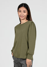 Forest Ladies Cotton Interlock Long Sleeve Women T-Shirt Casual Plain Sweatshirt | Baju Lengan Panjang Perempuan- 822412