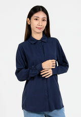 Forest Ladies Rayon Lyocell Shirt Women Long Sleeve Shirt | Baju Kemeja Lengan Panjang Perempuan - 822419