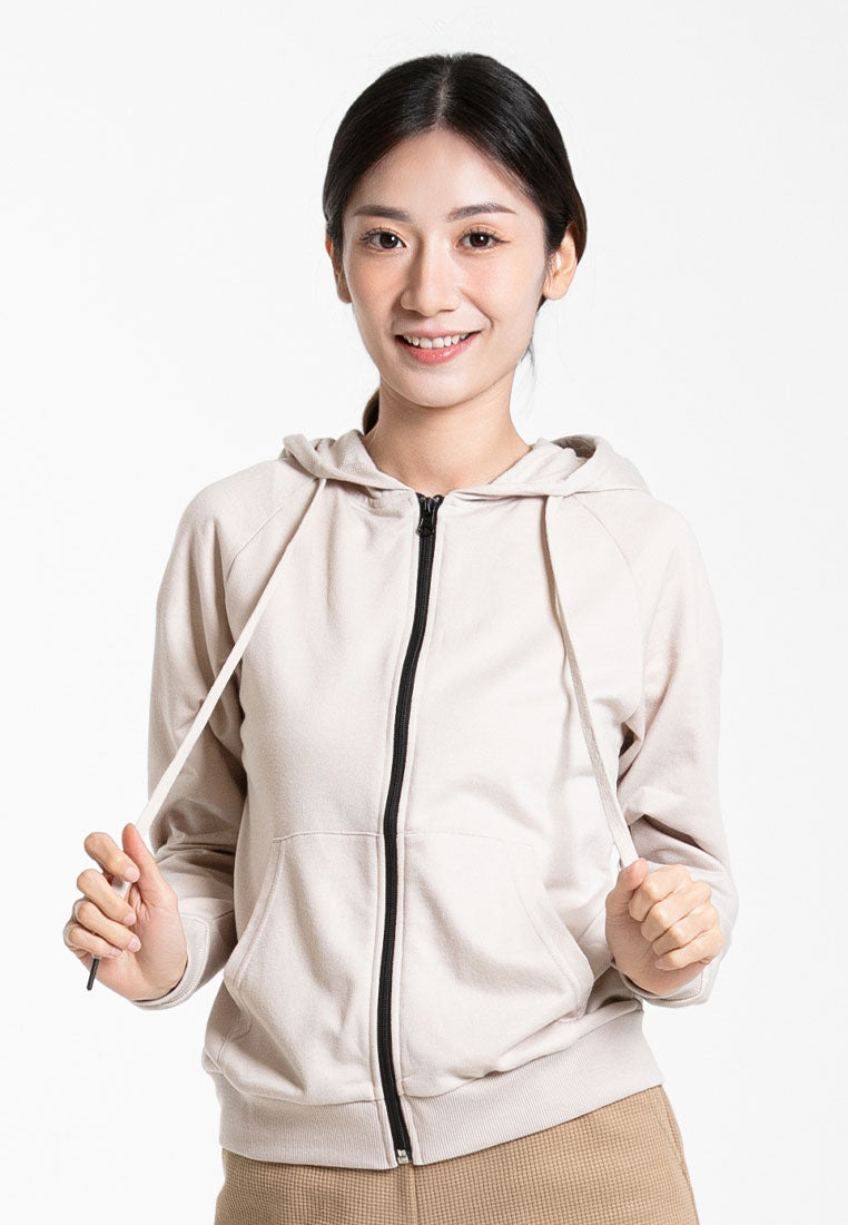 Forest Ladies Stretchable Sweatshirt Cotton Terry Hoodie Women Jacket | Jaket Perempuan - 830108