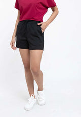 Forest Ladies Plain Shorts Elastic Roman Short Pants Women | Seluar Pendek Perempuan - 860146