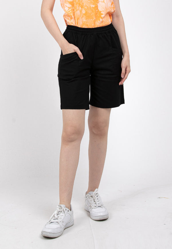 Forest Ladies 18/19" Cotton Linen Bermuda Shorts Women Short Pants Women | Seluar Perempuan - 860150
