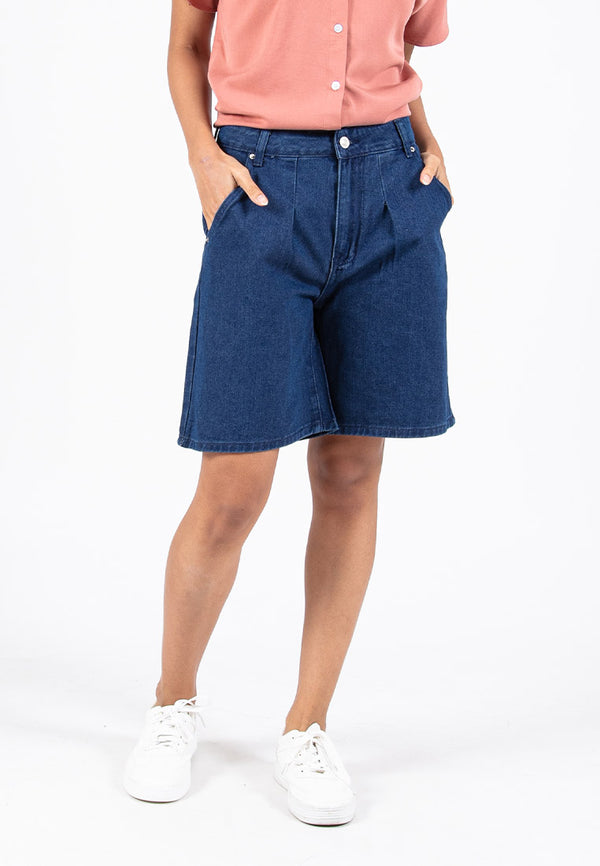 Forest Ladies High Rise Jeans Denim Bermuda Short Pants | Seluar Pendek Jeans Perempuan - 870147