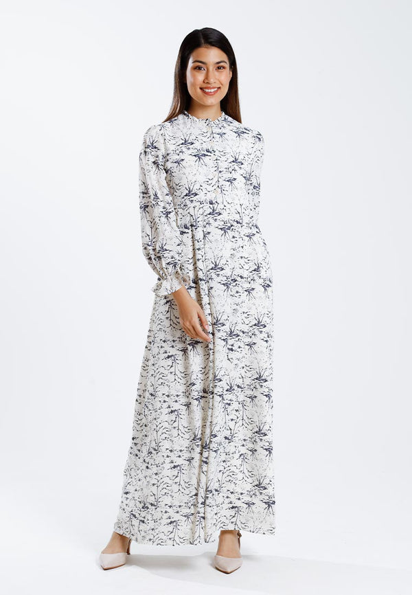 Forest Ladies Floral Pattern Maxi Dress Women Long Dress | Baju Perempuan - 885118